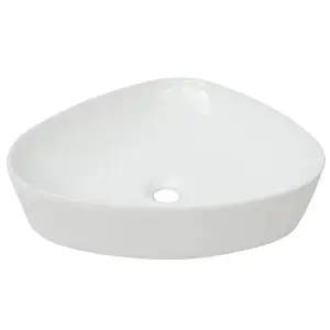 Berkfield Basin Triangle Ceramic White 50.5x41x12 cm