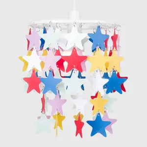 ValueLights Stars White Ceiling Pendant Droplets Shade and B22 GLS LED 10W Warm White 3000K Bulb