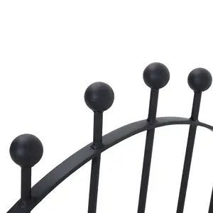 Galvanised & Powder Black Coated Mental Garden Fence Gate Arched Top Design H 103 x W 86 cm