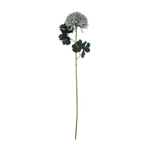 Artificial Chrysanthemum - Plastic - H54 cm - Pale Blue/Green