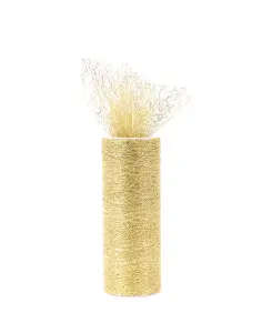 Trim: Mesh Tulle: 10m x 15cm: Metallic and Gold