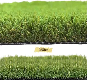 High Density Artificial Grass 25mm Pile Height, Natural Looking, Lawn Garden Fake Turf - 4m x 1m Green Roll