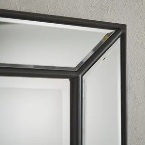 Wall Mirror Venetian Rectangle Shape with Black Frame- H 110cm X W 80cm for Hanging in Living Room, Bedroom & Bathroom