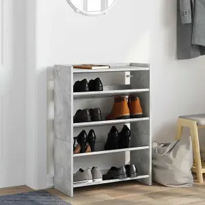 Berkfield Shoe Rack Concrete Grey 80x25x61.5 cm Engineered Wood