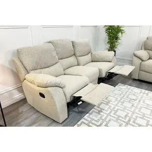 3+1+1 Manual Reclining Phoenix Sofa (Beige)