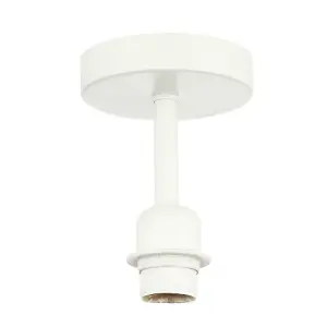 Traditional Matt White Ceiling Light Fitting for Industrial Style Light Bulbs