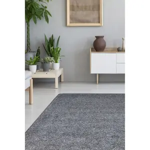 Melrose Relay Recycled Fabric Eco Friendly Charcoal Medium Area Rug 100/150cm