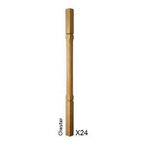 Oak Spindle Chester 41mm x 41mm x 900mm - 24 Pack UK Manufactured Traditional Products Ltd