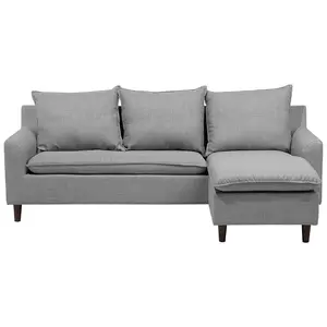 Corner Sofa ELVENES Light Grey Fabric Left Hand