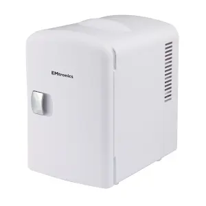 EMtronics 4L Compact Mini Cooler Fridge with 12V Adapter - White