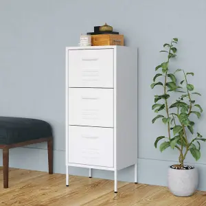 Berkfield Storage Cabinet White 42.5x35x101.5 cm Steel