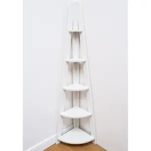 Arelious Corner Bookcase White