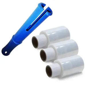 3 x Clear Handy Size Mini Shrink Wrap Rolls With Plastic Dispenser