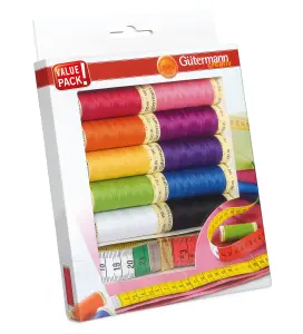 TSET S/A 10X100M TAPE - Thread Set: Sew-All: 10 x 100m and Measuring Tape: Assorted - Gutermann