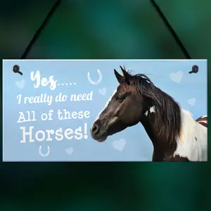 Red Ocean Funny Horse Lover Gift Horse Sign Funny Hanging Stable Door Home Wall Plaque