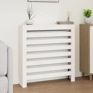 Radiator Cover White 79.5x19x84 cm Solid Wood Pine