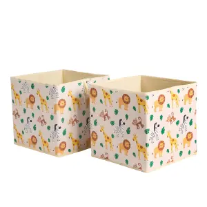 Safari Storage Boxes Multi 2 Pack Folding Space Saving Cube Clothes Shoes Tidy