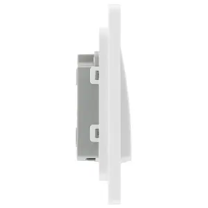 BG Evolve 20A Single Wall Light Switch, Wide Rocker, Brushed Steel