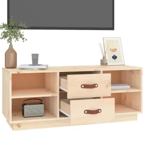 Berkfield TV Cabinet 100x34x40 cm Solid Wood Pine