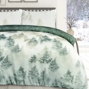 Smart Living Luxury Super Soft Reversible Misty Forest Duvet Cover with Pillowcase