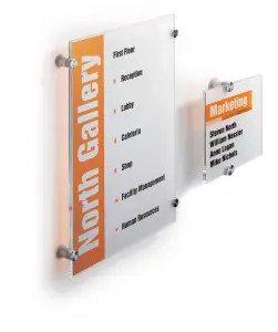 Durable CRYSTAL Frameless Acrylic Door Sign Holder Wall Mounted - A3