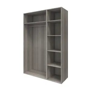 GoodHome Atomia Freestanding Matt grey oak effect Chipboard Mirrored Triple Wardrobe (H)2250mm (W)1000mm (D)580mm