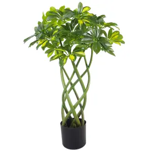 70cm Artificial Twisted Stem Gold Capella Arboricola Artificial Plant Bonsai Bush