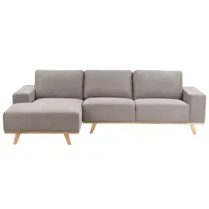 Corner Sofa NORA Taupe Fabric Right Hand