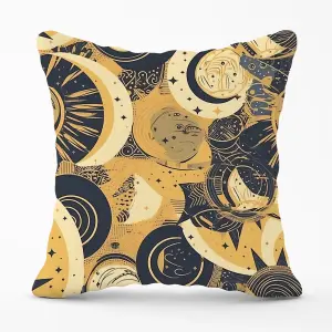 Blue Gold Moon and Sun Cushions 45cm x 45cm