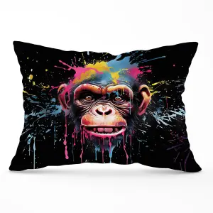 Multi Coloured Monkey Face Splashart Cushions 33cm x 48cm