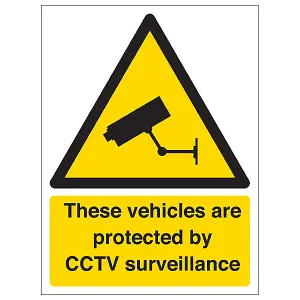 VEHICLES PROTECTED BY CCTV Security Sign - Aluminium Comp 300x400mm