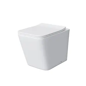 Nes Home Rimless Back To Wall Toilet Pan with UF Toilet Seat