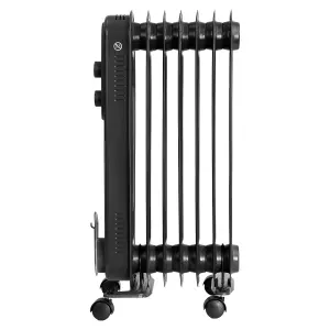 Russell Hobbs Electric Heater 1500W Black 7 Fin Oil Filled Radiator with 2 Year Guarantee RHOFR7004B