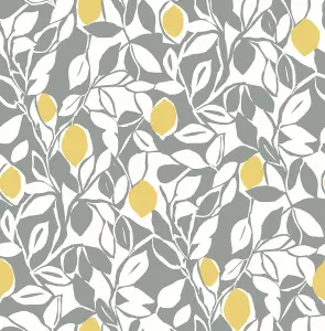 Fine Decor FD26025 Loretto Wallpaper, Yellow/Grey