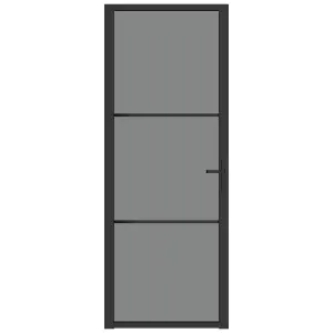 Berkfield Interior Door 76x201.5 cm Black ESG Glass and Aluminium