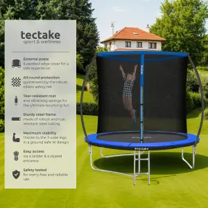 Trampoline Jumpy - tear resistant mat, safety net, padded edges, entry ladder - 244 cm