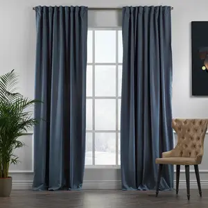 Extra Long & Extra Wide Decorative Curtain Single Panel Sky Blue / 140cm Width x 500cm Drop