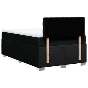 Berkfield Box Spring Bed with Mattress Black 120x200 cm Fabric