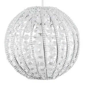 ValueLights Modern Ornate Design Round Ceiling Pendant Shade With Clear Acrylic Jewels