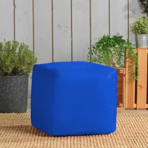 Veeva Outdoor Bean Cube Blue Bean Bag Pouffe