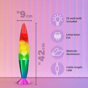 Contemporary Rainbow Lava Lamp Light Peaceful Motion Wax Liquid Relaxation