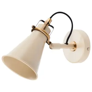 Set of 2 Metal Wall Lamps Beige MOYOLA