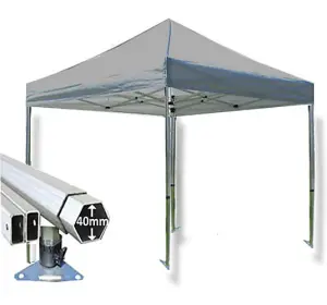 3m x 3m Extreme 40 Instant Shelter Pop Up Gazebos Frame & Canopy - Silver