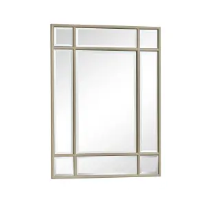 Melody Maison Taupe Framed Art Deco Wall Mirror 75cm x 55cm