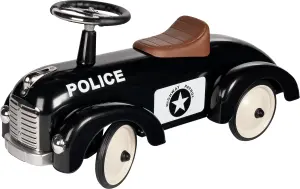 Goki Metal Police Car Pull Along Ride-On Vehicle