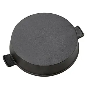 24cm Dia Black Frying Pans Round Cast Iron Grill Pan