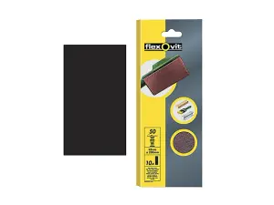 Flexovit 1/2 Sanding Sheets Orbital Plain Coarse 50 Grit (Pack 10)