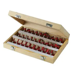 30 Piece TCT Router Bit Set 1/2" Shank Tungsten Carbide Blade Laminate Worktop