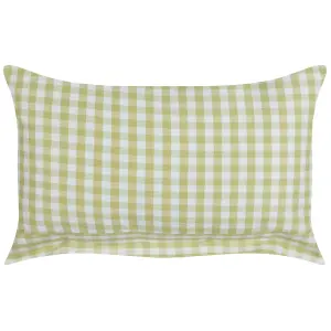 Set of 2 Cushions TALYA 40 x 60 cm Checked Olive Green