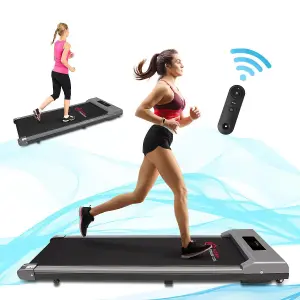 Space Saving Motorised Treadmill Walking Machine with LCD Display(Grey)